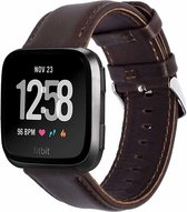 Fitbit Versa leren bandje - donkerbruin