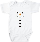 Rompertjes baby met tekst - Sneeuwpop - Romper wit - Maat 50/56
