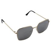 Visionmania Zonnebrillen Unisex Vierkant - UV 400 - Zwarte lenzen - Goud frame