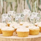 Botanical Baby - Cupcake Toppers Hey Baby (12 stuks)