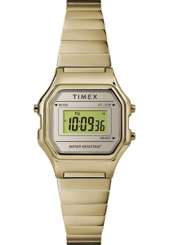 Timex Classic Digital Mini TW2T48000 Horloge - Staal - Goudkleurig - Ø 27 mm