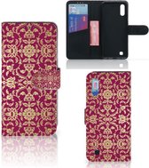 Geschikt voor Samsung Galaxy M10 Wallet Case Barok Pink