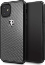 iPhone 11/XR Backcase hoesje - Ferrari - Effen Zwart - Carbon