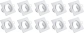 Spot Armatuur 10 Pack - Trion - GU10 Fitting - Inbouw Vierkant - Mat Wit Aluminium - Kantelbaar 80mm - BES LED