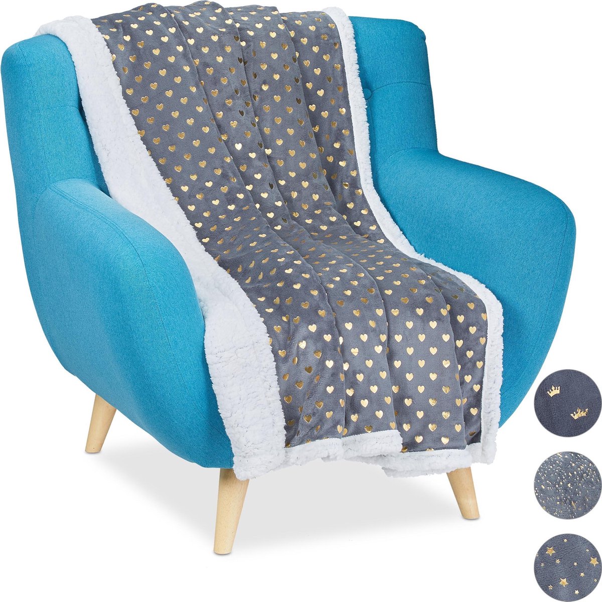 LESLIE - plaid 150x200 cm - 100% gerecycled polyester - Tofu - beige – vtwonen