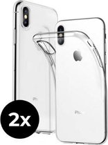 2x iPhone Xs Max Hoesje Transparant  Siliconen Case