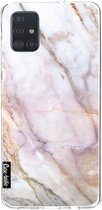 Casetastic Samsung Galaxy A51 (2020) Hoesje - Softcover Hoesje met Design - Pink Marble Print