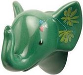 Goebel - Elephant | Decoratief beeld / figuur Jungle Groen | Porselein - 7cm - olifant - wandhaak