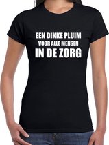 Dikke pluim voor mensen in de zorg t-shirt zwart voor dames XS