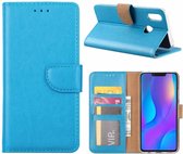 Huawei P Smart+ (Plus) Blauw Booktype / Portemonnee TPU Lederen Hoesje
