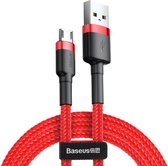 Baseus Cafule Fast Charge Micro-USB Gevlochten Kabel 1m Rood/Zwart