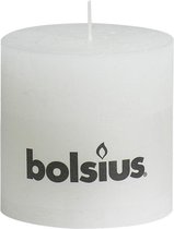 Bolsius Rustiek Stomp -  100x100mm -  wit - 4 Stuks