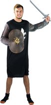 Bodysocks Volwassenkostuum Heren Ridder Zwart/zilver Mt L