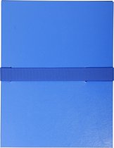 10x Map met uitrekbare rug in balacron met klittenbandskuiting - 24x32 cm, Blauw