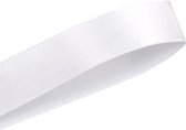 Satijn Lint 10mm (1cm) | Satijnlint | Wit (029) | Luxe Dubbelzijdige Kwaliteit | Rol van 22,85 Meter