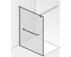 Saqu Modulo glaswand voor handdoekhouder en montageset 100x210cm