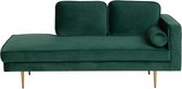 Beliani MIRAMAS - Chaise longue - groen - fluweel