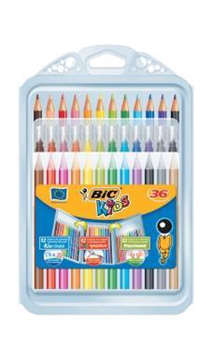 Colored Pencils 57 Delige Kleur Set BIC Kleurstiften Voor Kids - Onmogelijk Om De Punt In Te Duwen & Afwasbaar - 18 Stiften Jungle Thema Kleurboeken Stiften Kinderen