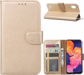 Ntech Hoesje Geschikt Voor Samsung Galaxy A10 Portemonnee Hoesje / Book Case - Goud