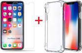 Ntech Apple iPhone Xs Max Screenprotector Tempered Glass + Anti Shock Hoesje