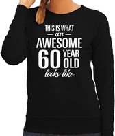 Awesome 60 year / 60 jaar cadeau sweater zwart dames 2XL