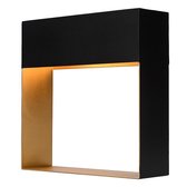 Atmooz - Tafellamp Umbra - zwart - Slaapkamer / Woonkamer - Industrieel - Zwarte Buitenkant - Gouden Binnenkant - Hoogte 35cm - Metaal
