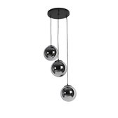 QAZQA pallon - Art Deco Hanglamp - 3 lichts - Ø 45 cm - Zilver - Woonkamer | Slaapkamer | Keuken