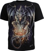 Biker 3D Glow in the Dark Draak T-Shirt Zwart - Hoge Kwaliteit