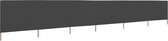 Windscherm 6-panelen 800x80 cm stof grijs