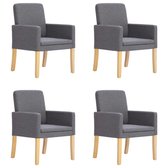Eetkamerstoelen 4 st stof lichtgrijs
