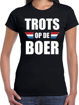 Boerenprotest shirt Trots op de boer t-shirt zwart dames - protest/actie voeren kleding/outfit L