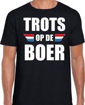 Boerenprotest shirt Trots op de boer t-shirt zwart heren L