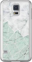 Casimoda hoesje geschikt voor Samsung Galaxy S5 - Siliconen Back Cover - Multi, Marmer Mint Mix Backcover