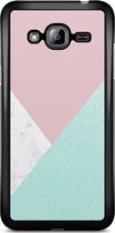 Samsung J3 hoesje - Pastel glitter mix | Samsung Galaxy J3 (2016) case | Hardcase backcover zwart