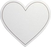 Hartvormige witte kaarten wit 30x stuks - Bruiloft huwelijk uitnodigingen of bedankjes