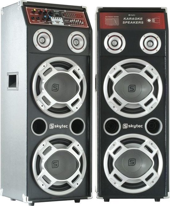 SkyTec SPLED800 Actieve PA Luidspreker Set 2 x 800W met USB MP3 | bol.com