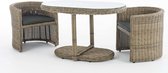 Clp Bayamo - Tuinset - 5 mm Poly rotan - grauwgemeleerd, 5 mm ronde rotan overtrek : antraciet