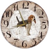 Houten Klok - 30cm - Hond - Beagle
