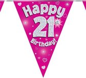 Vlaggenlijn happy 21 birthday 3.9m holografisch