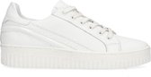 Manfield - Dames - Witte leren sneakers met crocodetail - Maat 40