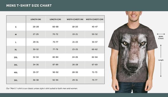 T-shirt homme avec un imprimé détaillé du visage d'un loup, marron et noir