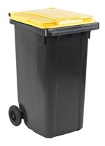 Afvalcontainer 240 liter grijs/geel