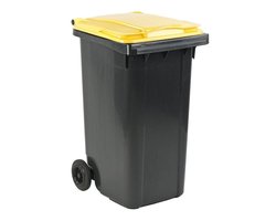 Afvalcontainer 240 liter grijs/geel