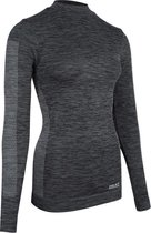 Chemise thermo noir chiné manches longues pour femme - Vêtements de sports d'hiver - Vêtements thermo - Chemise à manches longues M (38)