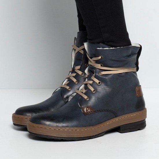 Onaangeroerd hoesten Vliegveld Rieker Dames Veterboots - Blauw - Maat 37 | bol.com