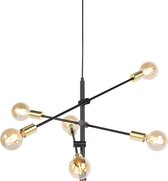 QAZQA sydney - Industriele Hanglamp voor boven de eettafel | in eetkamer - 6 lichts - Ø 78 cm - Goud - Industrieel - Woonkamer | Slaapkamer