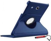 Samsung Galaxy Tab E 9.6 360 graden draaibare hoes donkerblauw en uitschuifbare Hoesjesweb stylus