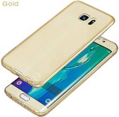 Galaxy S6 Edge SM-G925 Full protection siliconen goud transparant voor 100% bescherming