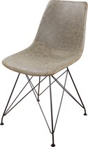 DS4U® Ambra stoel - eetkamerstoel - industrieel - PU leer - metaal - vintage groen - zwart - set van 4