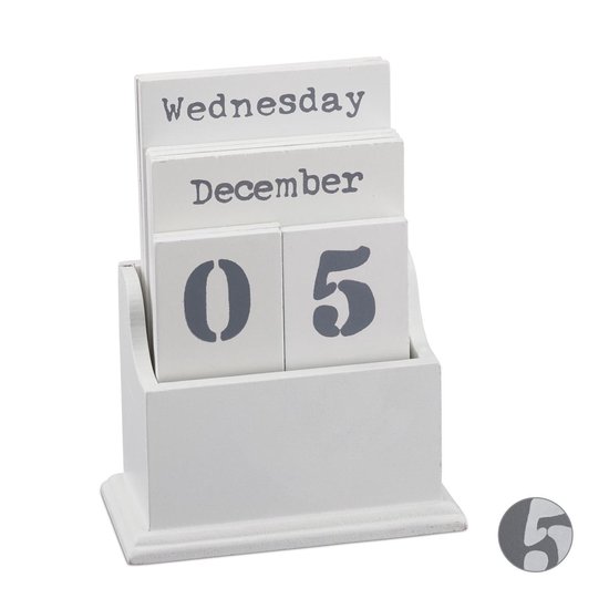 Soepel verlangen Verscherpen relaxdays houten kalender - eeuwigdurende kalender - tafelmodel - zonder  jaartal -... | bol.com